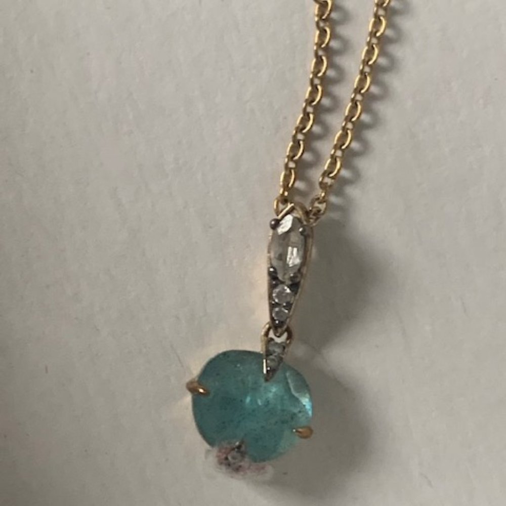 Nadri Agean Triplet and White Topaz Gold Plated Sterling necklace.